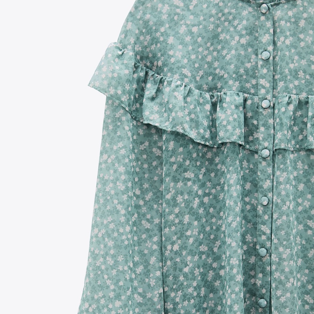 Ruffled Printed Blouse